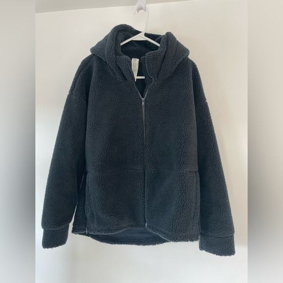 Fabletics Sherpa Jacket Womens medium teddy lotta fleece hooded coat - Picture 8 of 9